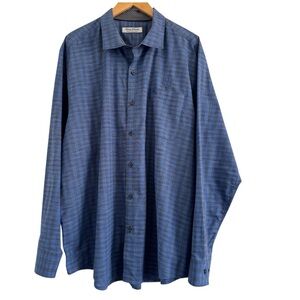 Tommy Bahama Notre Dame Newport Coast Cimarron Check IslandZone Shirt Blue XXL